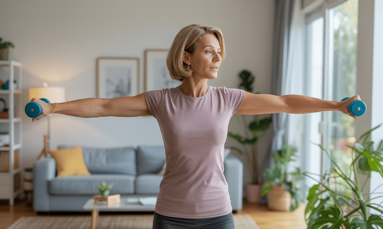 scopri 5 esercizi semplici ed efficaci per tonificare le braccia flaccide comodamente a casa, senza bisogno di attrezzi o palestra.